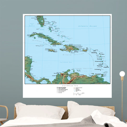 Map Caribbean Wall Decal