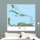 Map Caribbean Wall Decal