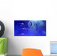 Starships Blast past Blue Wall Decal