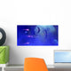 Starships Blast past Blue Wall Decal