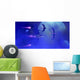 Starships Blast past Blue Wall Decal