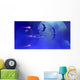 Starships Blast past Blue Wall Decal