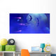Starships Blast past Blue Wall Decal