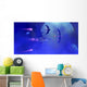 Starships Blast past Blue Wall Decal