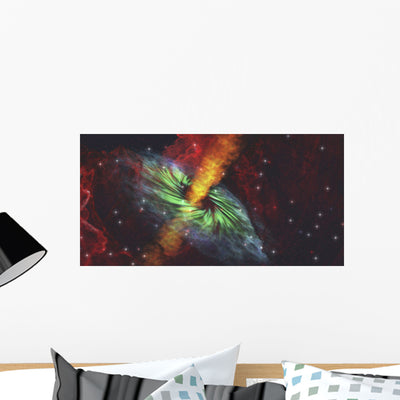 Rays Hot Plasma Radiate Wall Decal shown on a wall
