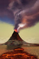 Newly Formed Volcano Smokes Wall Decal