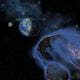 Several Asteroids Hurtle towards Wall Decal