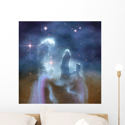 Pillars Creation Eagle Nebula Wall Decal shown on a wall