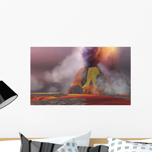 Molten Magma Flows from Wall Decal