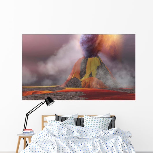 Molten Magma Flows from Wall Decal