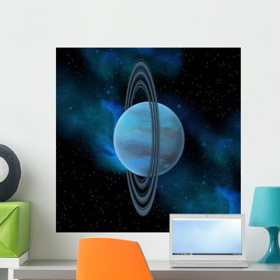 Artist's Concept Planet Uranus Wall Decal shown on a wall