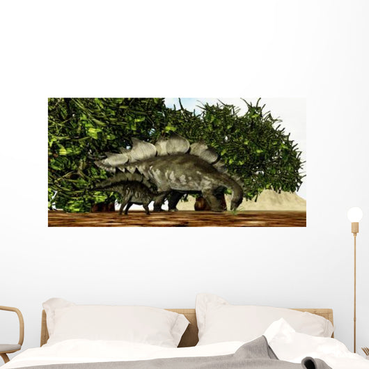 Stegosaurus Baby Looks to Wall Decal