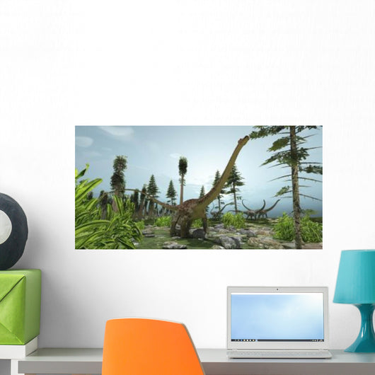 Herd Diplodocus Dinosaurs Graze Wall Decal