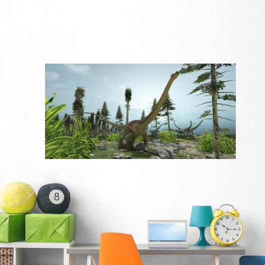 Herd Diplodocus Dinosaurs Graze Wall Decal