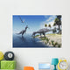Suchomimus Dinosaurs Feed Fish Wall Decal