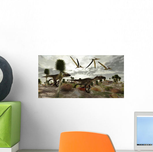 Two Utahraptors Hunt for Wall Decal