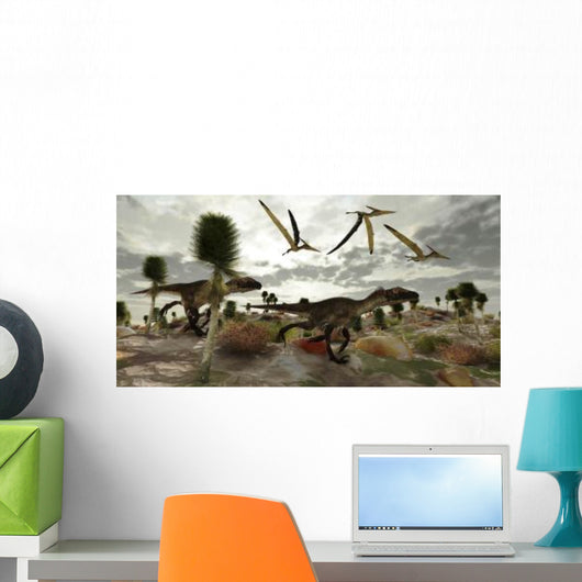 Two Utahraptors Hunt for Wall Decal