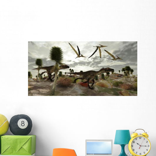 Two Utahraptors Hunt for Wall Decal
