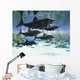 Group Ichthyosaurs Swimming Prehistoric Wall Decal