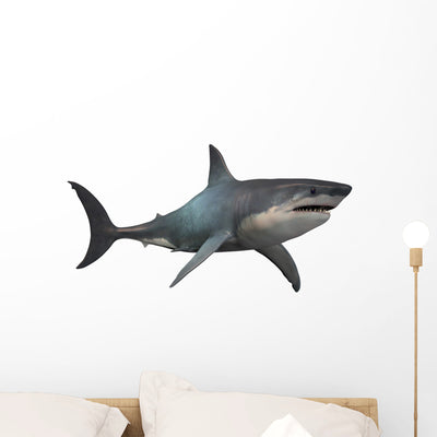 Megalodon Shark Wall Decal Design 3 shown on a wall