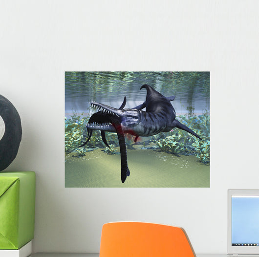 Liopleurodon Attacks Plesiosaurus Wall Decal