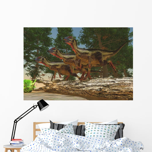 Group Herbivorous Hypsilophodon Dinosaurs Wall Decal