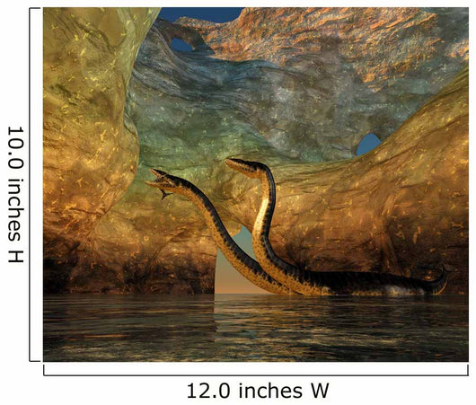 Plesiosaurus Captures Eurhinosaurus Marine Wall Decal