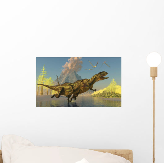 Yangchuanosaurus Dinosaurs Running across Wall Decal