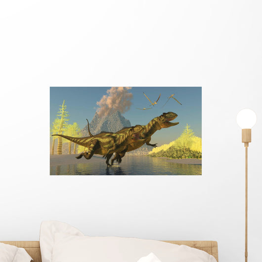 Yangchuanosaurus Dinosaurs Running across Wall Decal