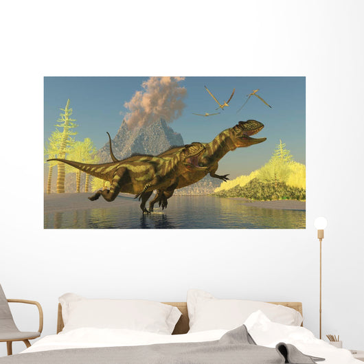 Yangchuanosaurus Dinosaurs Running across Wall Decal