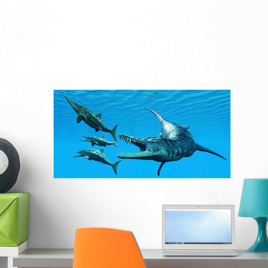 Liopleurodon Reptile Hunting Ichthyosaurus Wall Decal