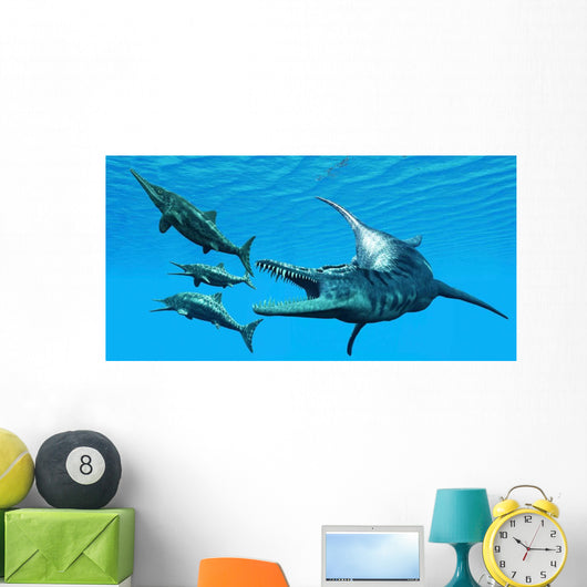 Liopleurodon Reptile Hunting Ichthyosaurus Wall Decal
