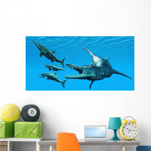 Liopleurodon Reptile Hunting Ichthyosaurus Wall Decal
