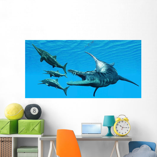 Liopleurodon Reptile Hunting Ichthyosaurus Wall Decal