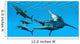 Liopleurodon Reptile Hunting Ichthyosaurus Wall Decal