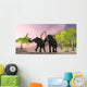 Two Woolly Mammoths Searching Wall Decal