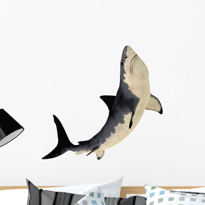 Megalodon Shark from Cenozoic Wall Decal Design 2 shown on a wall