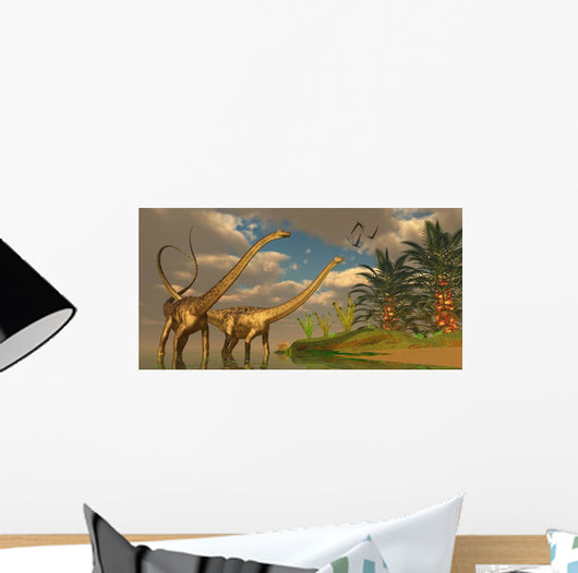 Diplodocus Dinosaurs Mating Ritual Wall Decal