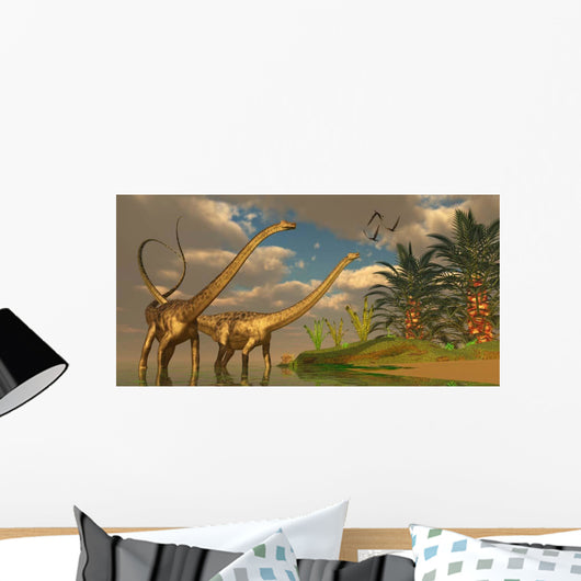 Diplodocus Dinosaurs Mating Ritual Wall Decal