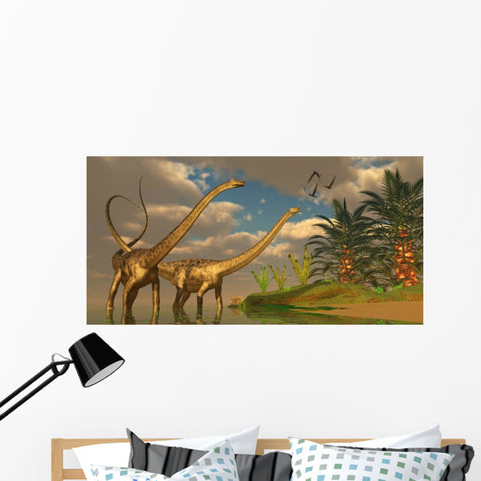 Diplodocus Dinosaurs Mating Ritual Wall Decal