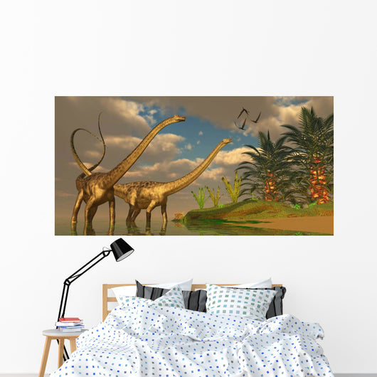 Diplodocus Dinosaurs Mating Ritual Wall Decal