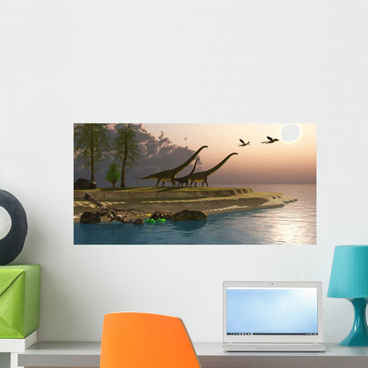 Mamenchisaurus Dinosaurs Walk to Wall Decal