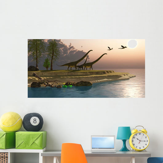 Mamenchisaurus Dinosaurs Walk to Wall Decal