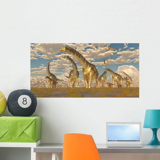 Hypsilophodon and Pteranodon Dinosaurs Wall Decal