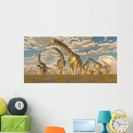 Hypsilophodon and Pteranodon Dinosaurs Wall Decal