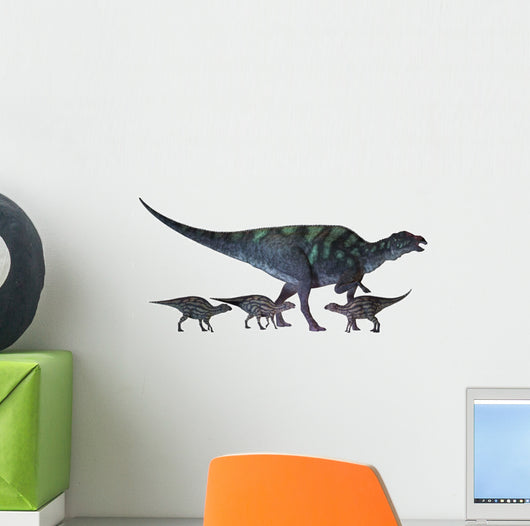 Maiasaura Dinosaur with Offspring Wall Decal Design 2
