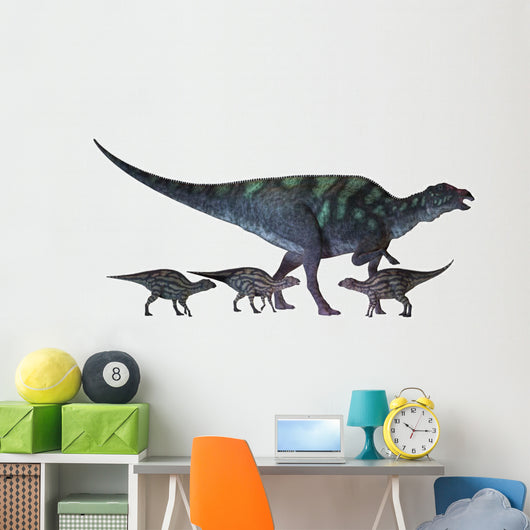Maiasaura Dinosaur with Offspring Wall Decal Design 2