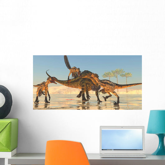 Pack Deinonychus Dinosaurs Attack Wall Decal