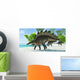 Stegosaurus Dinosaurs Drinking from Wall Decal
