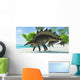 Stegosaurus Dinosaurs Drinking from Wall Decal